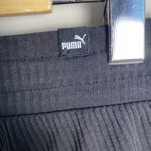 PUMA Women's Black Ribbed High Waist Modern Basics Wide Leg Pant Size Small - Picture 6 of 15